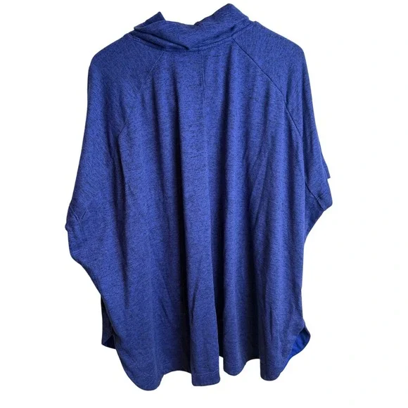 Old Navy Womens Cowl Neck Poncho Sweatshirt 3X Blue Activewear Layering Lounge - Picture 6 of 8